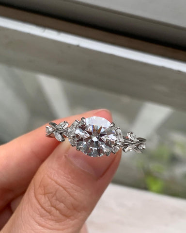 beautiful floral-shaped diamond ring