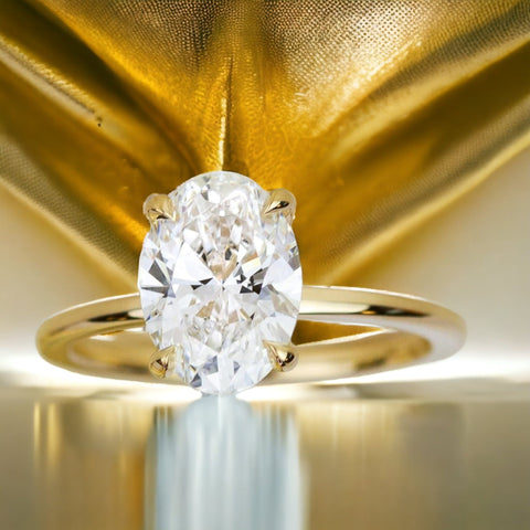 glimmering stunning oval diamond ring
